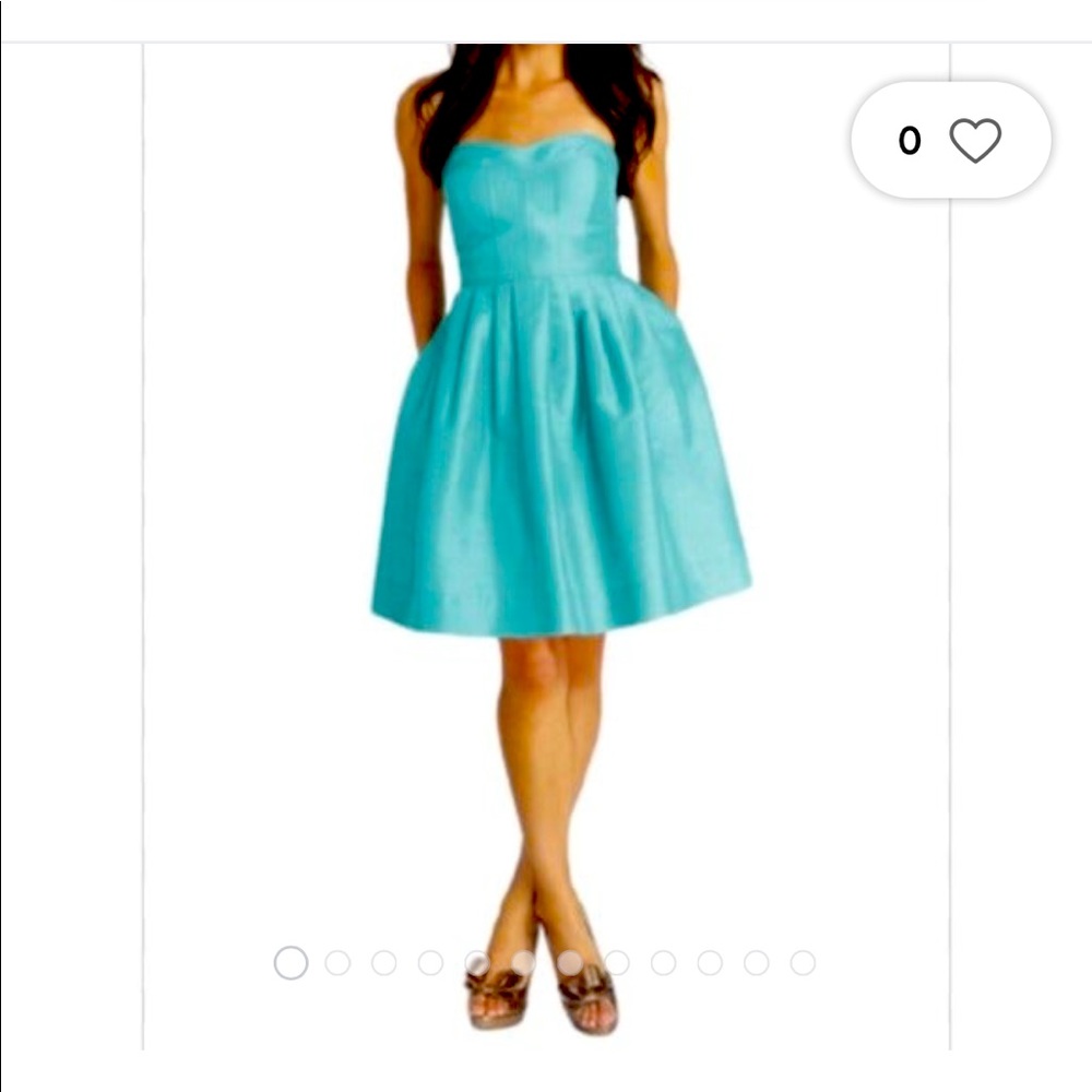 Donna Morgan 100% raw silk strapless dress